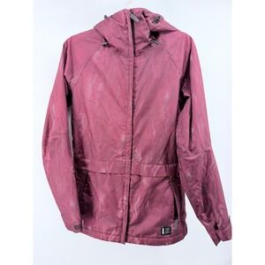 Nike SB Waterproof Ski Snowboard Jacket Women's Small Burgundy Pink Waves‎